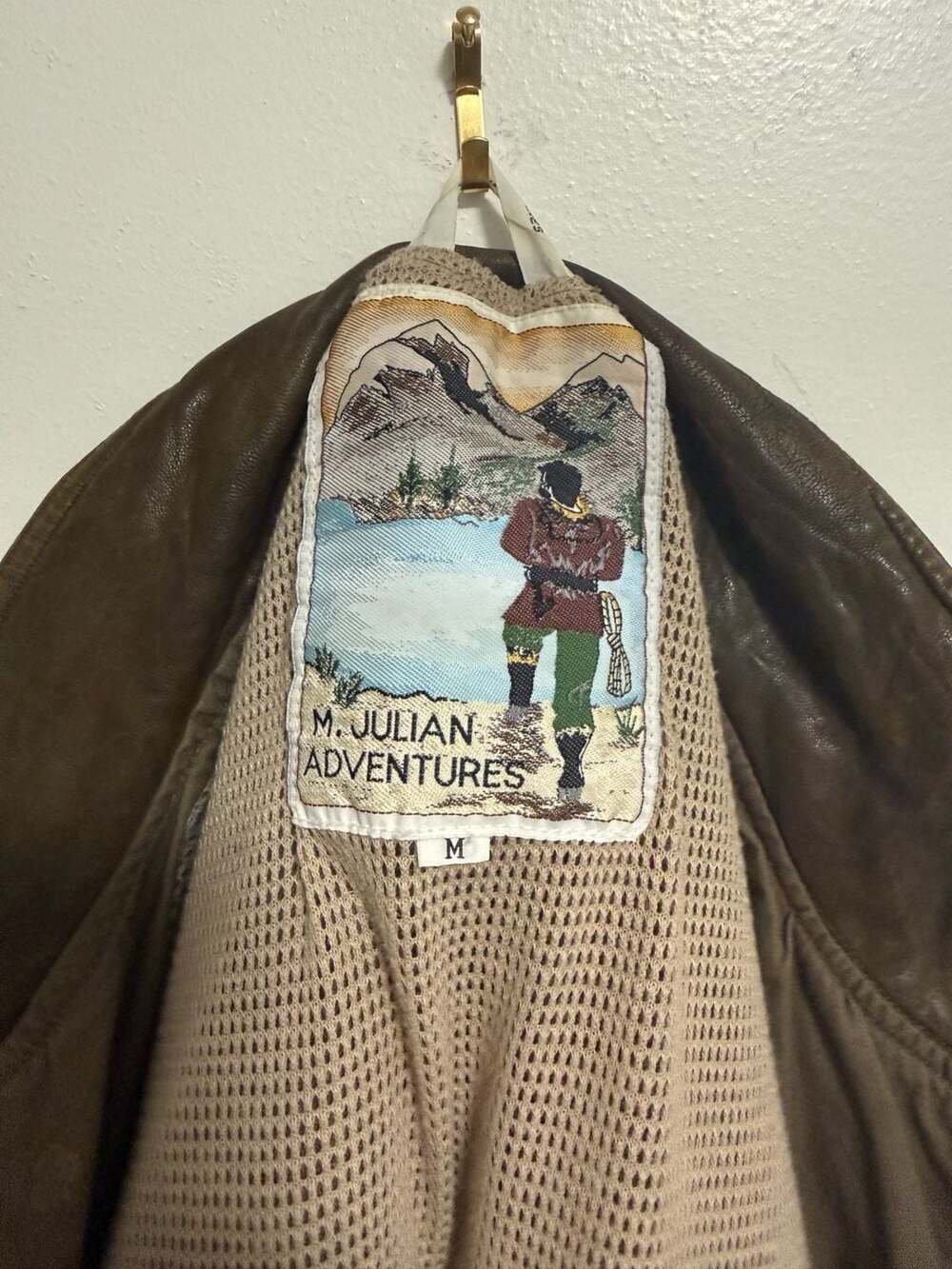 Vintage M. Julian Adventures Brown Jacket with Leather Collar Medium